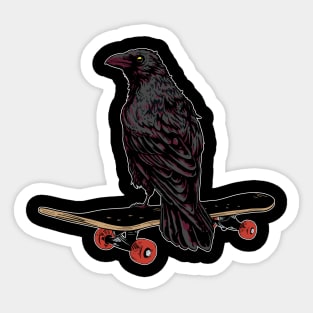 Skateboard Raven Crow Skater Skateboard Skating Sticker